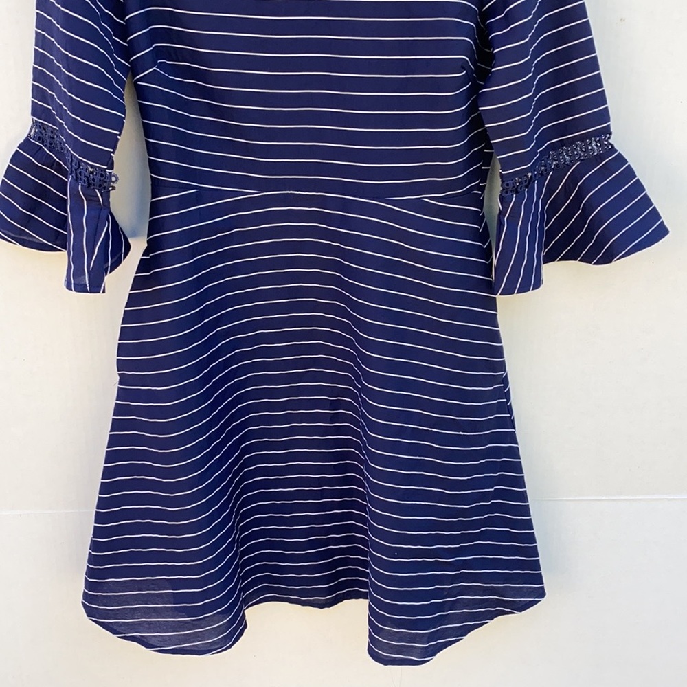 Gilli Womens size small navy and white striped swing dress with pockets … - Picture 10 of 12